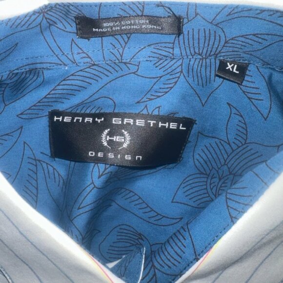 VINTAGE Henry Grethel Men's Stripe Button Front Shirt Long Sleeve XL - Picture 3 of 4